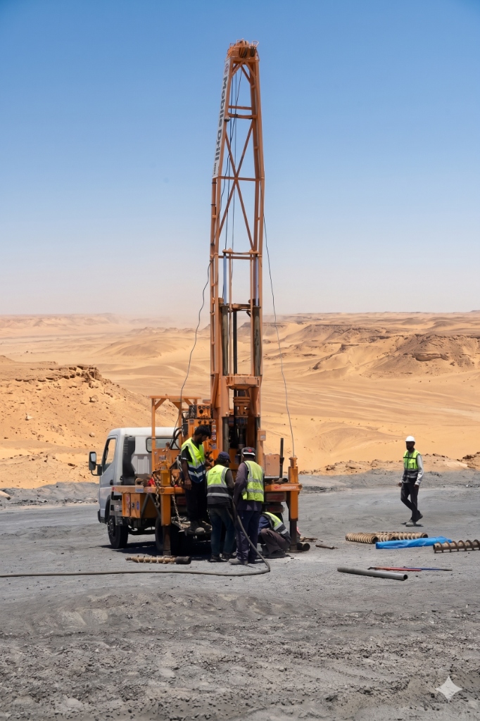 Truck Mounted Drilling Rig in Desert